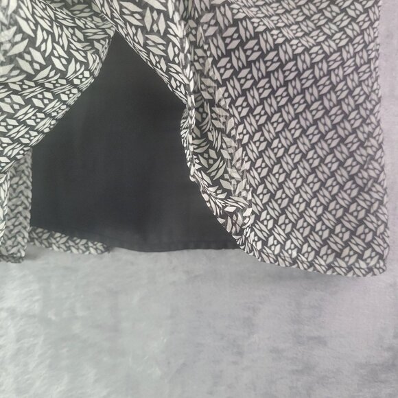 Worthington Womens A-Line Skirt Black White Geometric Print Size 4 Career Office - Picture 4 of 8